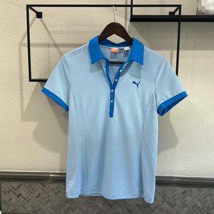 Puma blue collared golf shirt, size: M